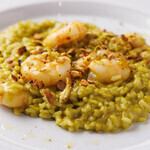 Shrimp pistachio risotto