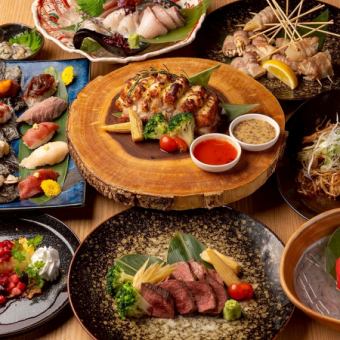 【バルコース】「3H飲み放題＋お料理8品5000円」国産牛のステーキや夏先取りのBBQ串など♪