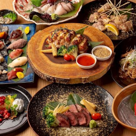 【週五、週六、假日前3小時,平日無限暢飲】7道菜4000日元