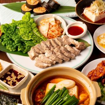 【mikawabarコース】2ｈ飲み放題付9品4500円！チーズたっぷり豚チゲ鍋・ムール貝の白ワイン蒸し