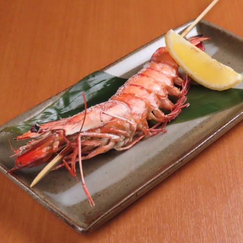 （魚）特大有頭海老一本焼き