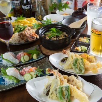 【飲み会、宴会に】９０分飲み放題付宴会コース全7品5000円（税込）