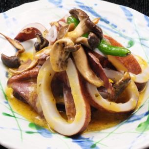 Sauteed squid with americane butter