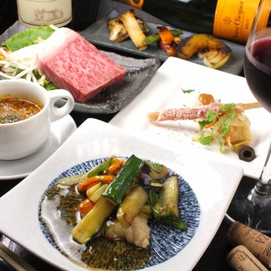 [For a luxurious girls' night out or dinner party] 8 dishes in total ◆ "shaku course" 5,700 yen ⇒ 5,200 yen