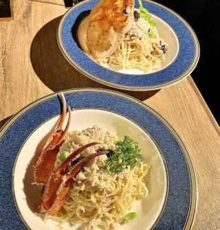 市場直送の海鮮と群馬県産の牛肉ステーキをイタリアンスタイルで。