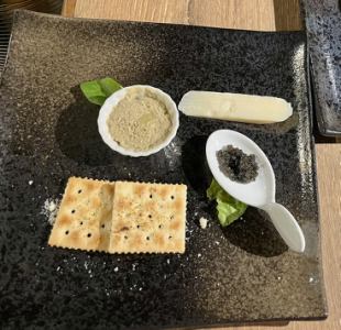 Hiroshima oyster rillette, Italian caviar and Parmesan cheese
