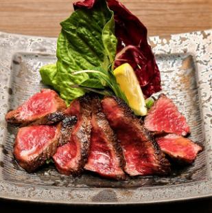 上州牛熟成肉のステーキ