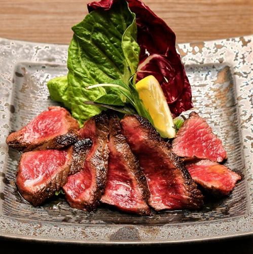 上州牛熟成肉のステーキ