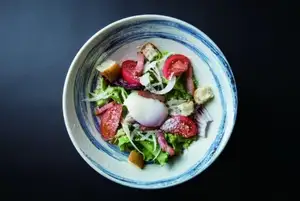 Onsen egg caesar salad