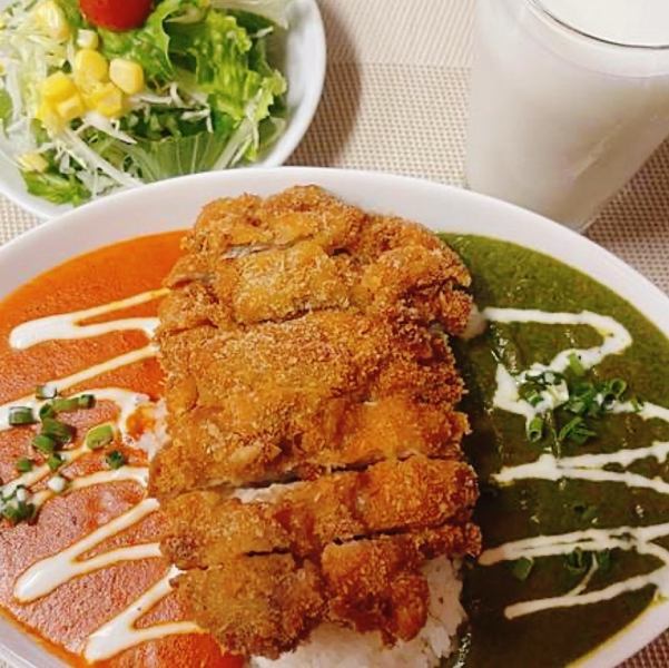 【名物】ダブルカツカレー！各種カレーは辛さ調整OK！甘口から激辛まで選べます◎