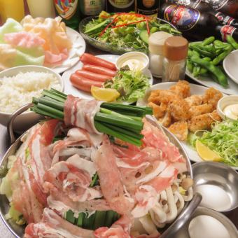 【Cコース】アジアン鍋・キムチ鍋・もち鍋から選べる鍋など2時間飲み放題付〈全8品〉3,850円
