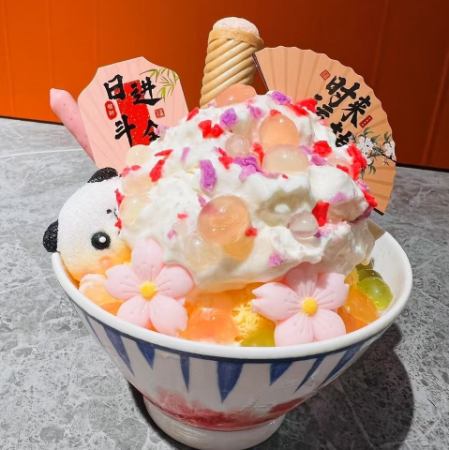 マンゴー綿あめかき氷