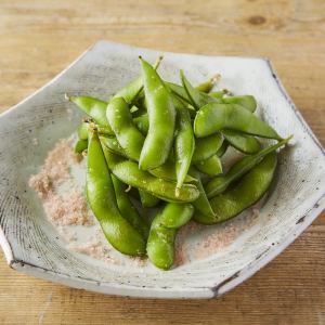 For the time being, boiled edamame with salt