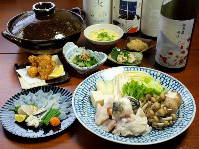 [Luxurious] Fugu hotpot course 7 dishes 8,500 yen (excluding tax)