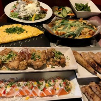 周日至周一限定♪【神轿套餐】包括著名的肉丸在内的13种菜肴，含3小时无限畅饮4,500日元（含税）