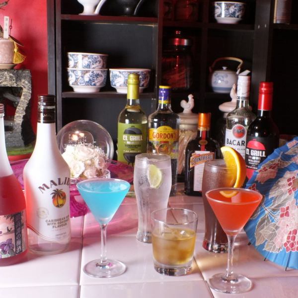 カクテル等約100種ご用意あります！！時間無制限飲み放題2500円(金・土・祝前日は2.5時間制)