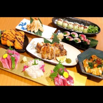 宮城県産生まぐろと東北の銘柄伊達鶏を楽しめるコース 120分飲み放題 6000円