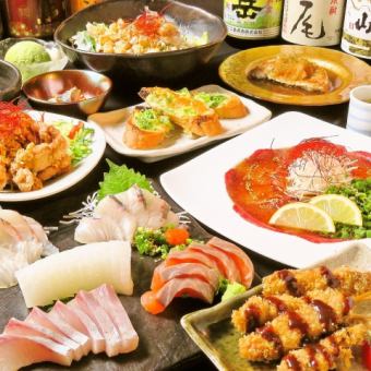 ■Private room information■ 120 minutes all-you-can-drink 9 dishes 4,800 yen <<4 types of sashimi/beef tongue/red chicken tataki/chicken nanban...etc.>