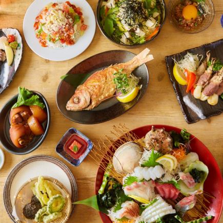 3 types of sashimi and Yanbaru chicken "Chura Chura" course 5,000 yen ⇒ [Limited to 3 groups per day, 4,000 yen with 2 hours of all-you-can-drink!]