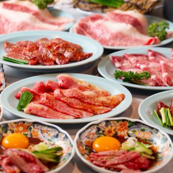 ちょっと贅沢♪肉寿司や大判ロースも味わえる！料理13品【120分飲み放題付き】6500円