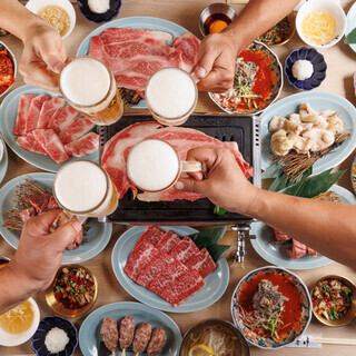 Weekday only! Great value with all-you-can-drink ★ 6,000 yen ★ Extremely soft tongue ☆ Course including large top-grade loin and top-grade skirt steak