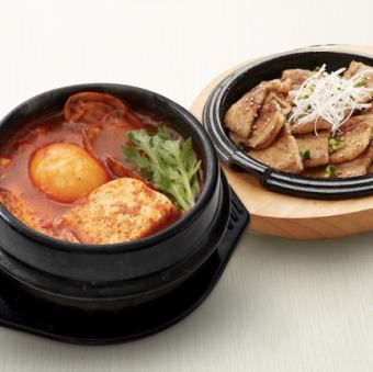 嫩豆腐+五花肉套餐