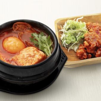 嫩豆腐+半雞套餐