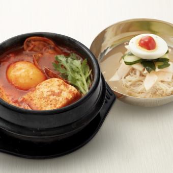 嫩豆腐+半涼麵套餐