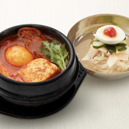 嫩豆腐+半冷面套餐