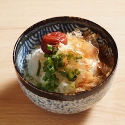 Ochazuke (with changja, ume, mentaiko, and takowasa)