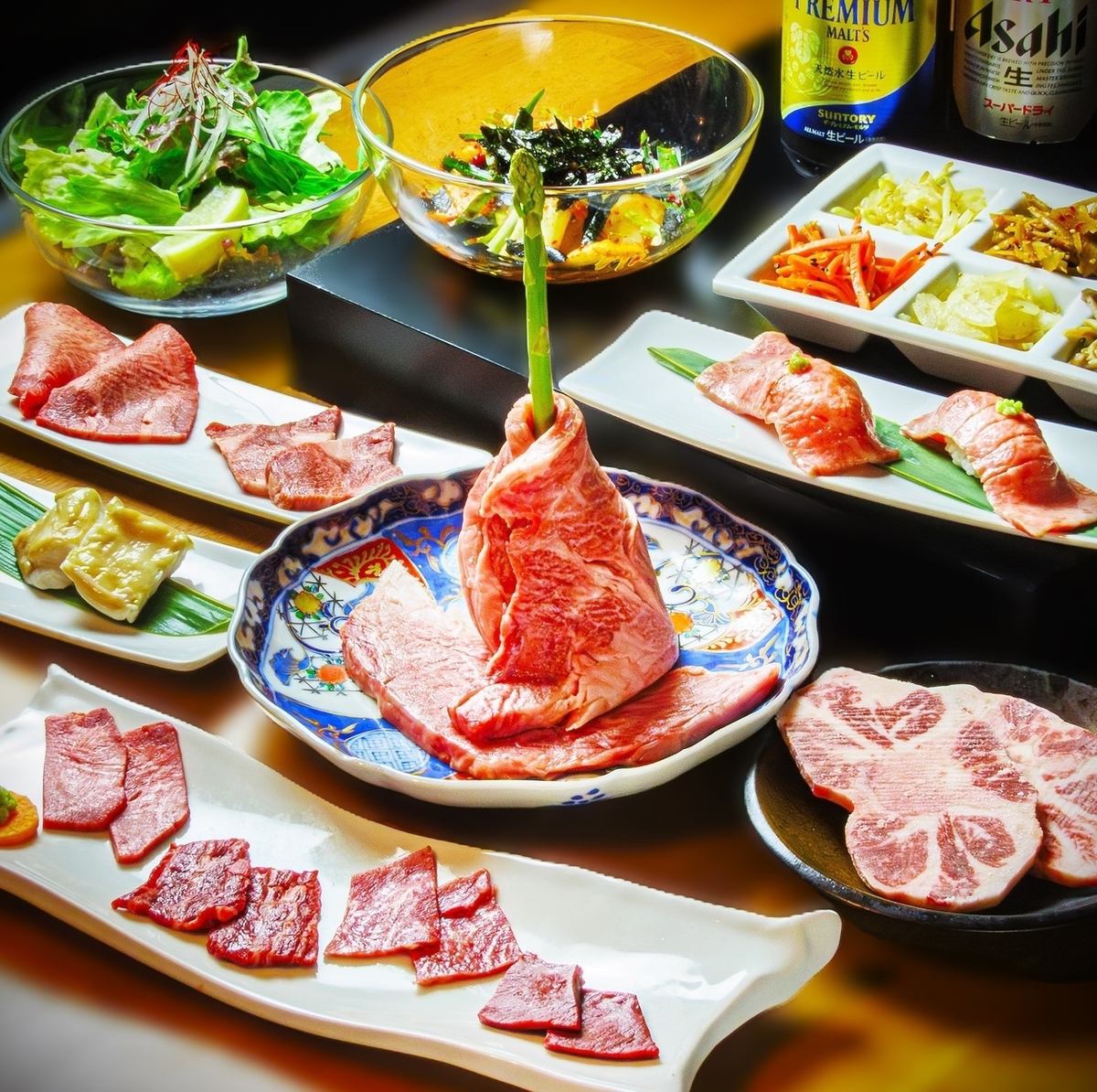 Delicious yakiniku served in a restaurant with the image of a townhouse and a calm atmosphere that feels like a hideout!
