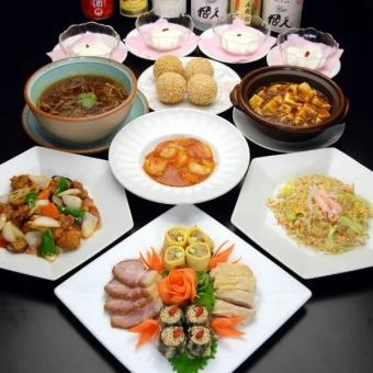 冬　口福(こうふく)コース海老のチリソース、酢豚 、四川麻婆豆腐など全8品3520円(税込)