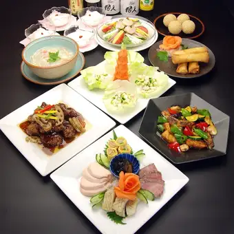 夏の青龍（せいりゅう）コース◆蟹肉のフカヒレスープ、ミルフィーユ酢豚など全9品5500円(税込)