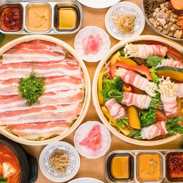 カンビから【蒸しサムギョプサル】新登場★5月限定で食べ飲みコースは3000円~♪単品で注文OK！