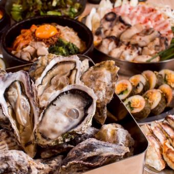 1/5~【食べ飲み放題】●牡蠣好き必見!!●カンカン焼き含む40品食べ飲み放題★3980→3500円