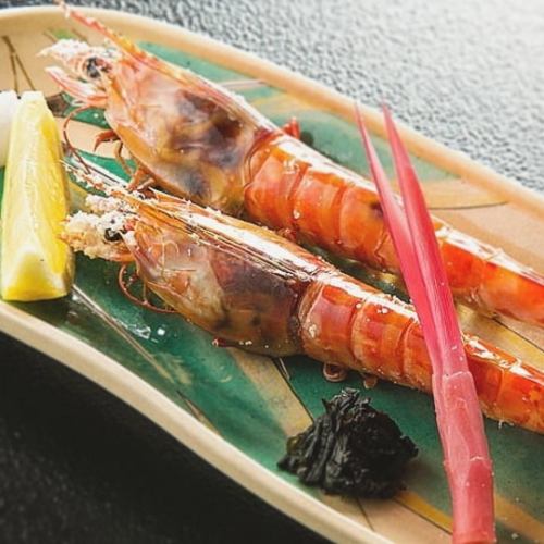 Grilled prawns with salt