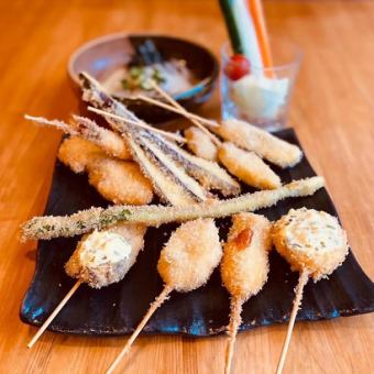 All-you-can-eat and drink plan ◆ All-you-can-drink and all-you-can-eat skewers course [5,000 yen → 4,500 yen (tax included) if you finish within the time limit]