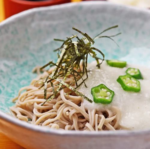 Chilled 100% buckwheat soba noodles with grated yam - All soba noodles can be changed to udon -