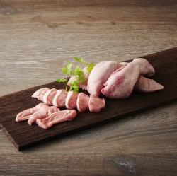 Thickly sliced lamb tongue