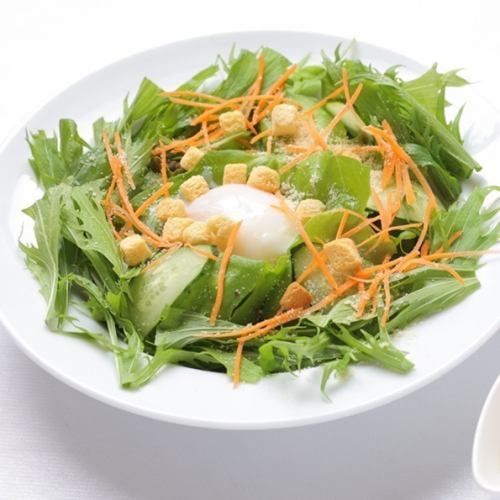 Caesar salad with thick egg
