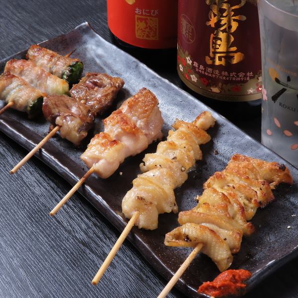 お酒にもばっちり合います♪【焼鳥盛合わせ】