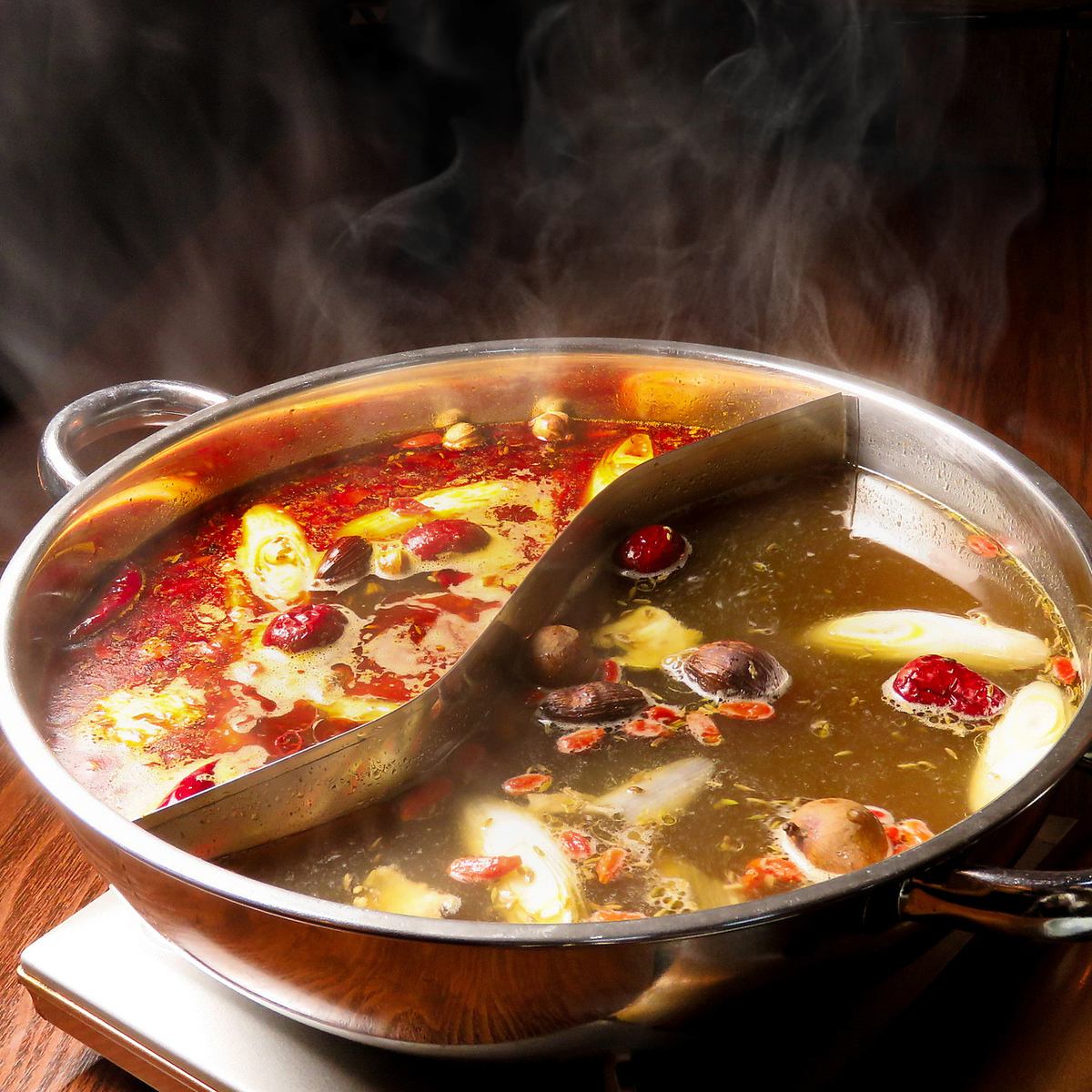 You can enjoy a real hot pot!