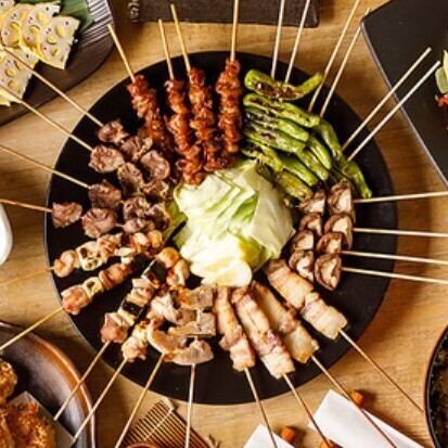 ねぎま/ぼんじり/なんこつ/ハツ/ししとう/砂肝/せせり/しいたけ/うずら