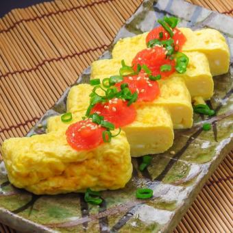 明太だし巻き玉子/ Japanese Omelet with Spicy Cod Roe