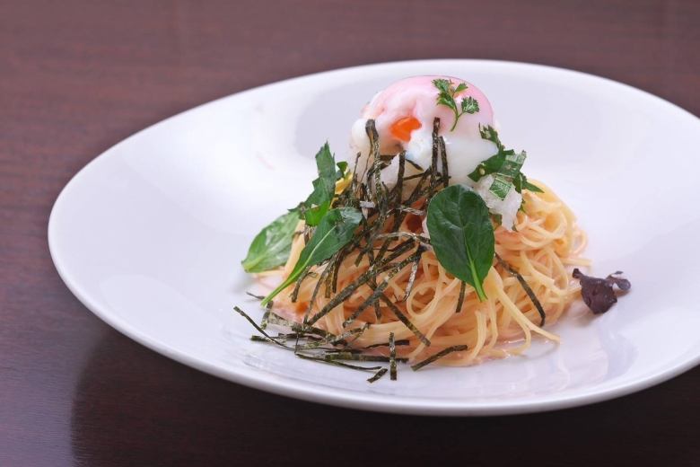 明太子おろしと温玉のカッペリーニ