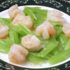 Stir fried celery and shrimp