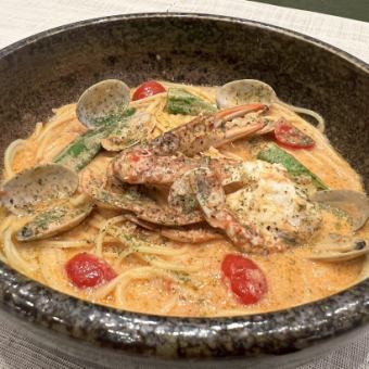 渡り蟹のビスクスープパスタ