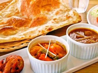 [3,800 yen course] Party menu with 2 naan dishes, tandoori chicken, spare ribs, and pakora♪
