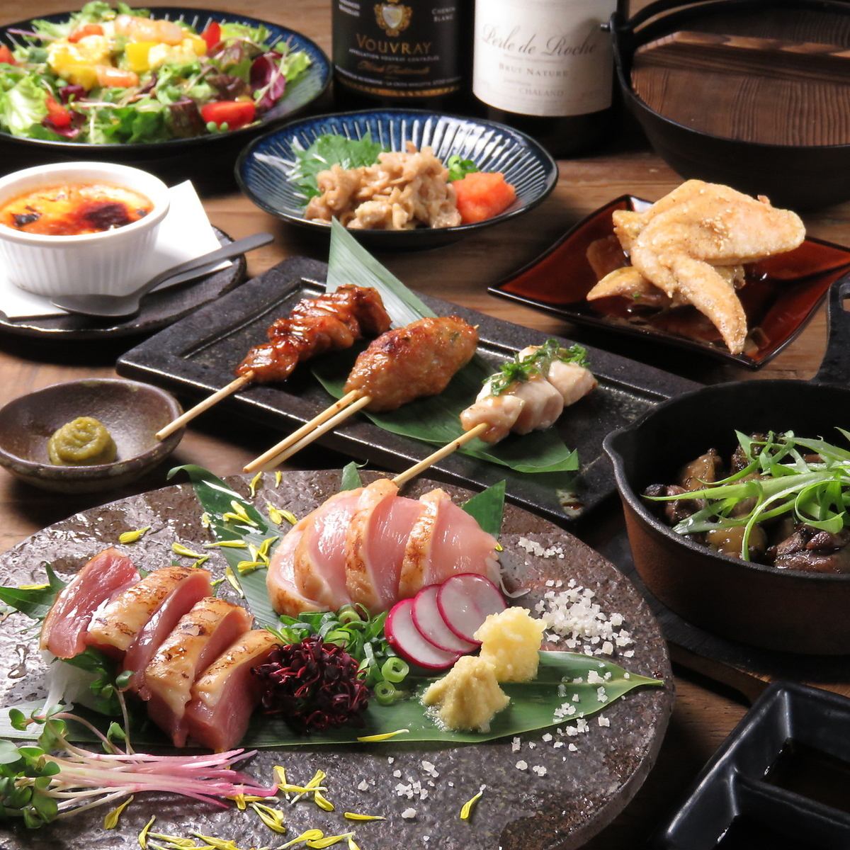 Exquisite chicken course 3500 yen ~ ◎ Please eat at itori for meals near Namba and Shinsaibashi!