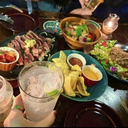 Recommended for parties: 2 hours all-you-can-drink & dessert included TEXMEX American & Mexican course 5,000 yen